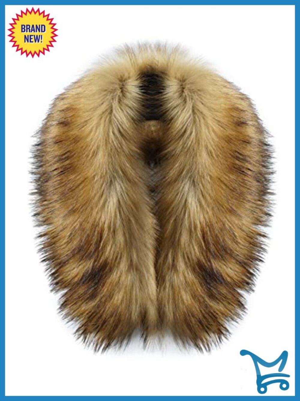 Detachable Faux Fur Hood Collar Neck Warmer Scarf Wrap for Winter Coat Jacket